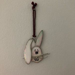 Stained glass Easter bunny ornament